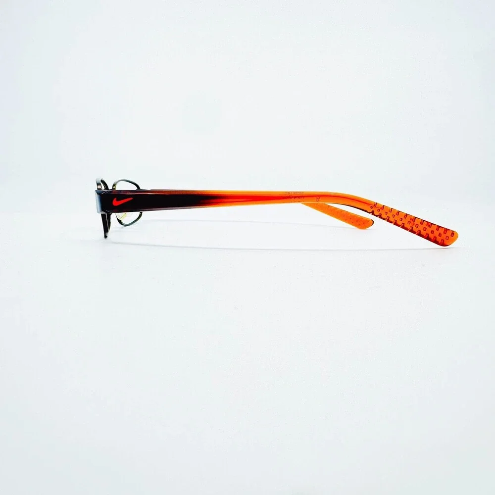 Nike Eyeglasses Mens Black Orange Rectangular NIKE 4166 008 48-18-140